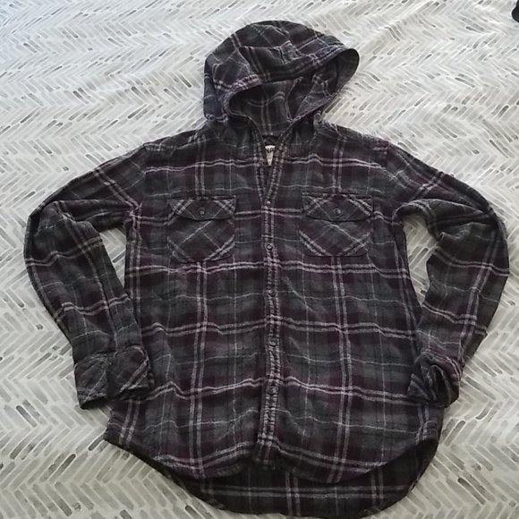 TNA plaid flannel hoody - Picture 6 of 10